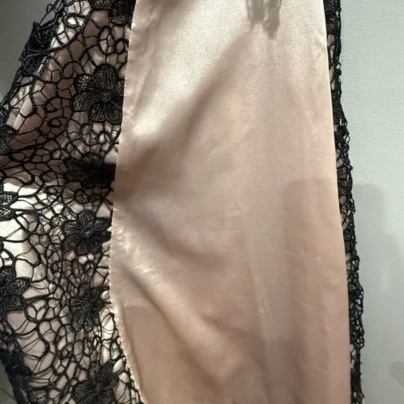 Bettie Page by Tatyana Elegant Lace Overlay Dress in Black and Beige - Picture 5 of 8